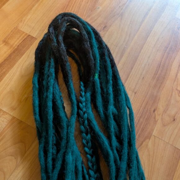 Teal and Black 18 inches Ombre Crochet Synthetic Dreadlocks - Double Ended Set - Picture 6 of 6